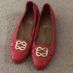 Aerosoles Red Leather Flats 9 1/2